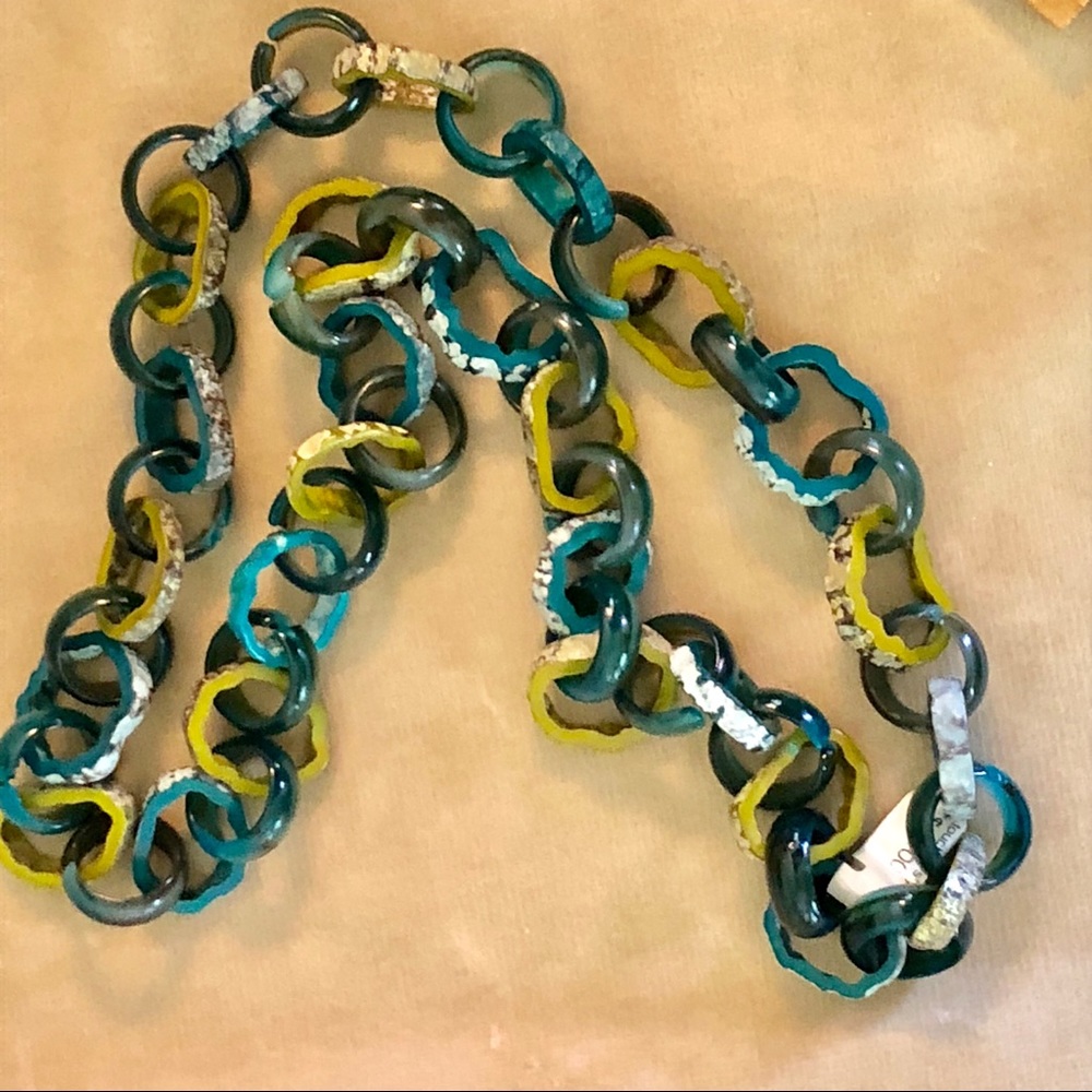 NWT 36” funky rounded colorful link necklace